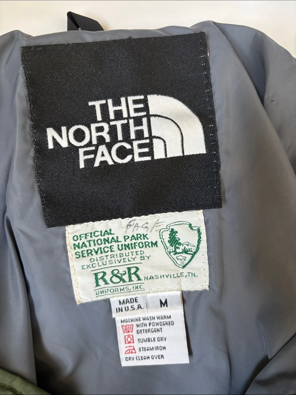 Vintage North Face Jacket National Parks Goretex USA‎ Field Green Mens Medium